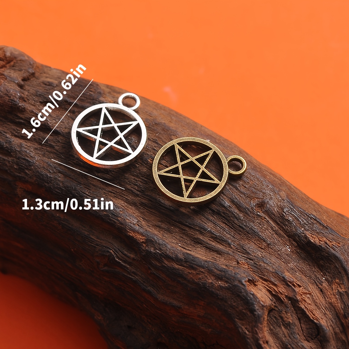 30pcs Retro Distressed Pentagram Pendants for DIY Jewellery